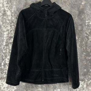 Tahoe Sportswear Size L Fleece Full Zip Hooded Sweater Jacket Black Long Sleeve